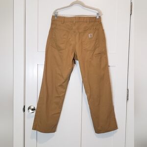 Carhartt Canvas Rugged Flex Relaxed Fit Work Pants Size 36 X 29 Tan High Waisted
